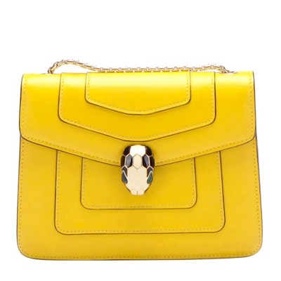 Bvlgari Serpenti Forever Small Crossbody Bag in Yellow Leather LDBS243463