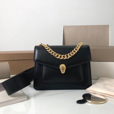 Bvlgari Serpenti Forever Small Crossbody Bag with Chain Black LDBS243468