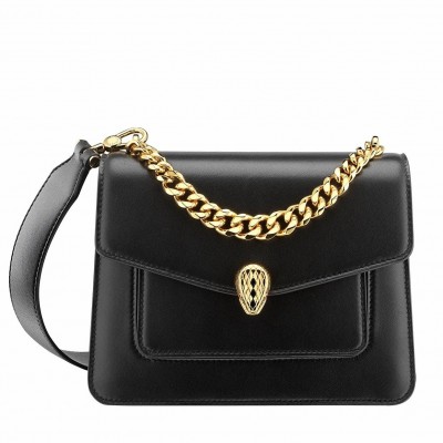 Bvlgari Serpenti Forever Small Crossbody Bag with Chain Black LDBS243468