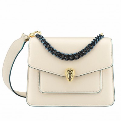 Bvlgari Serpenti Forever Small Crossbody Bag with Chain Ivory LDBS243474