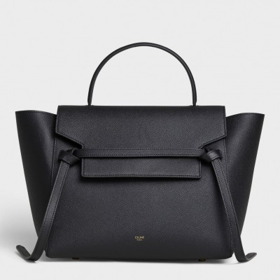 Celine Belt Mini Bag In Black Grained Calfskin LDBS243453