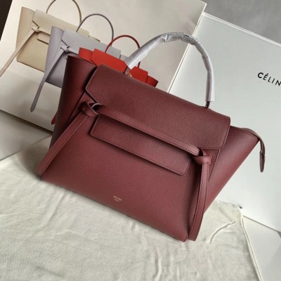 Celine Belt Mini Bag In Bordeaux Grained Calfskin LDBS243457