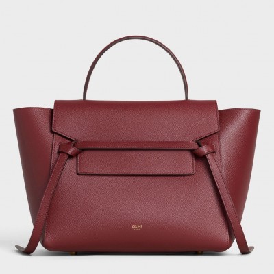 Celine Belt Mini Bag In Bordeaux Grained Calfskin LDBS243457