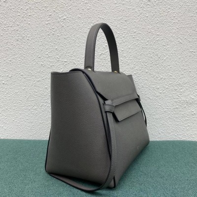 Celine Belt Mini Bag In Grey Grained Calfskin LDBS243462