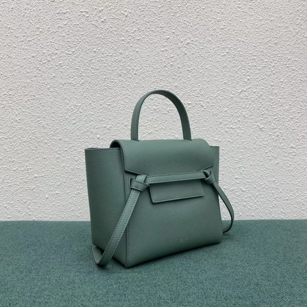 Celine Belt Nano Bag In Celadon Grained Calfskin LDBS243450