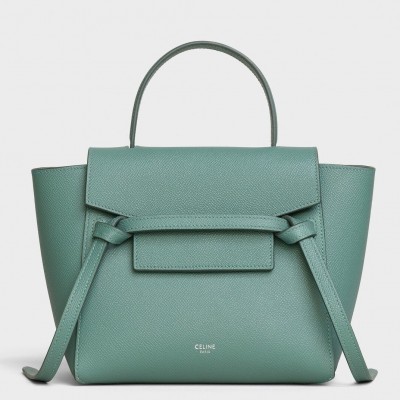 Celine Belt Nano Bag In Celadon Grained Calfskin LDBS243450