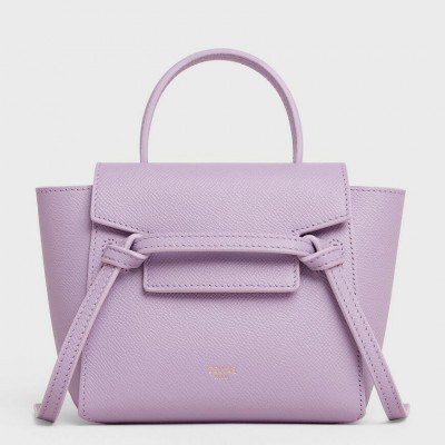 Celine Belt Nano Bag In Lilas Grained Calfskin LDBS243466