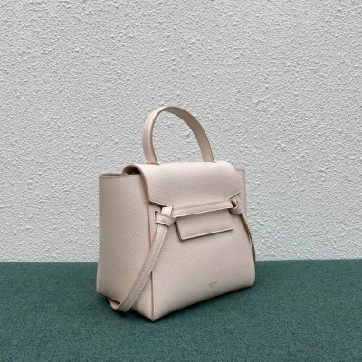 Celine Belt Nano Bag In Pale Pink Grained Calfskin LDBS243476