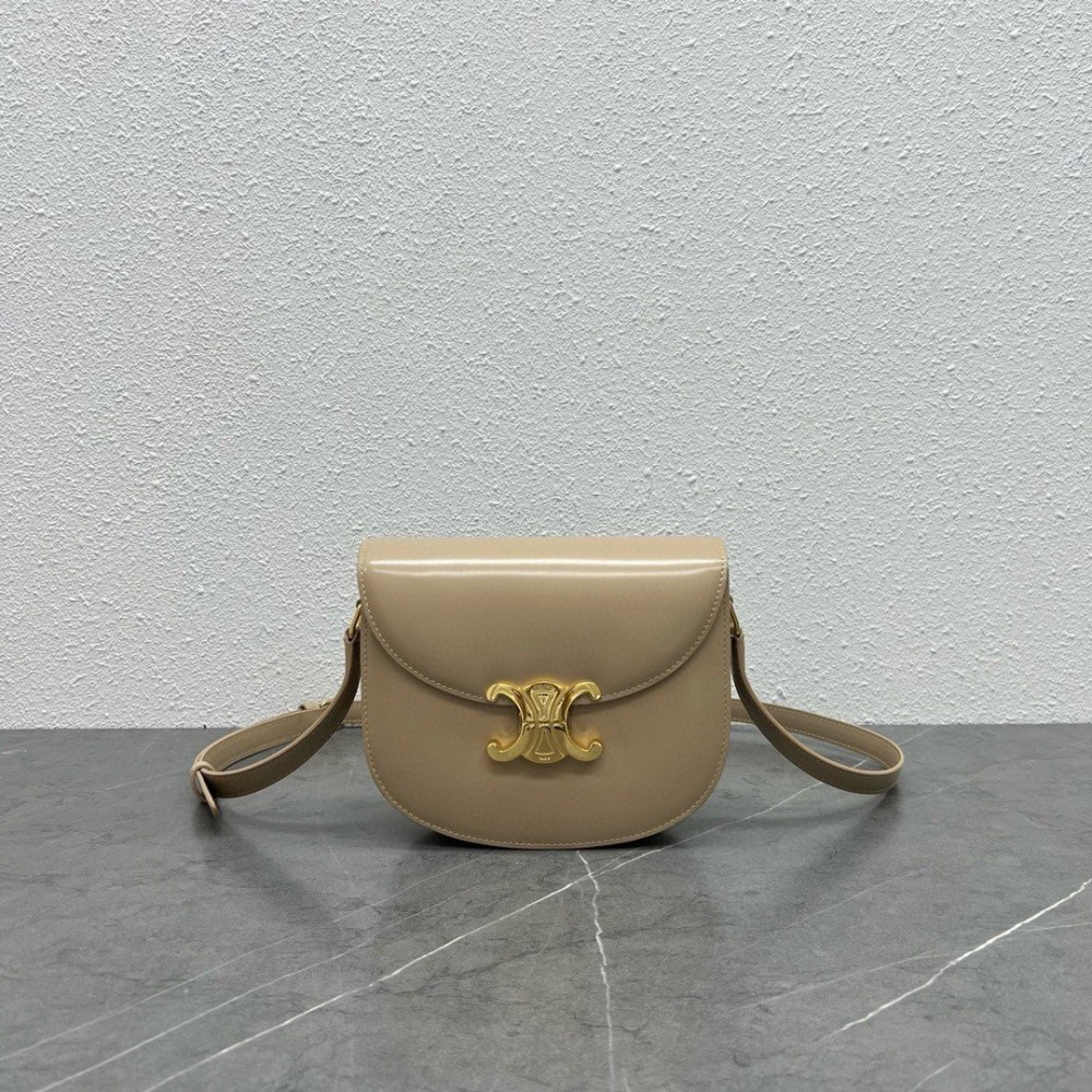 Celine Besace Clea Bag in Beige Shiny Calfskin LDBS243512