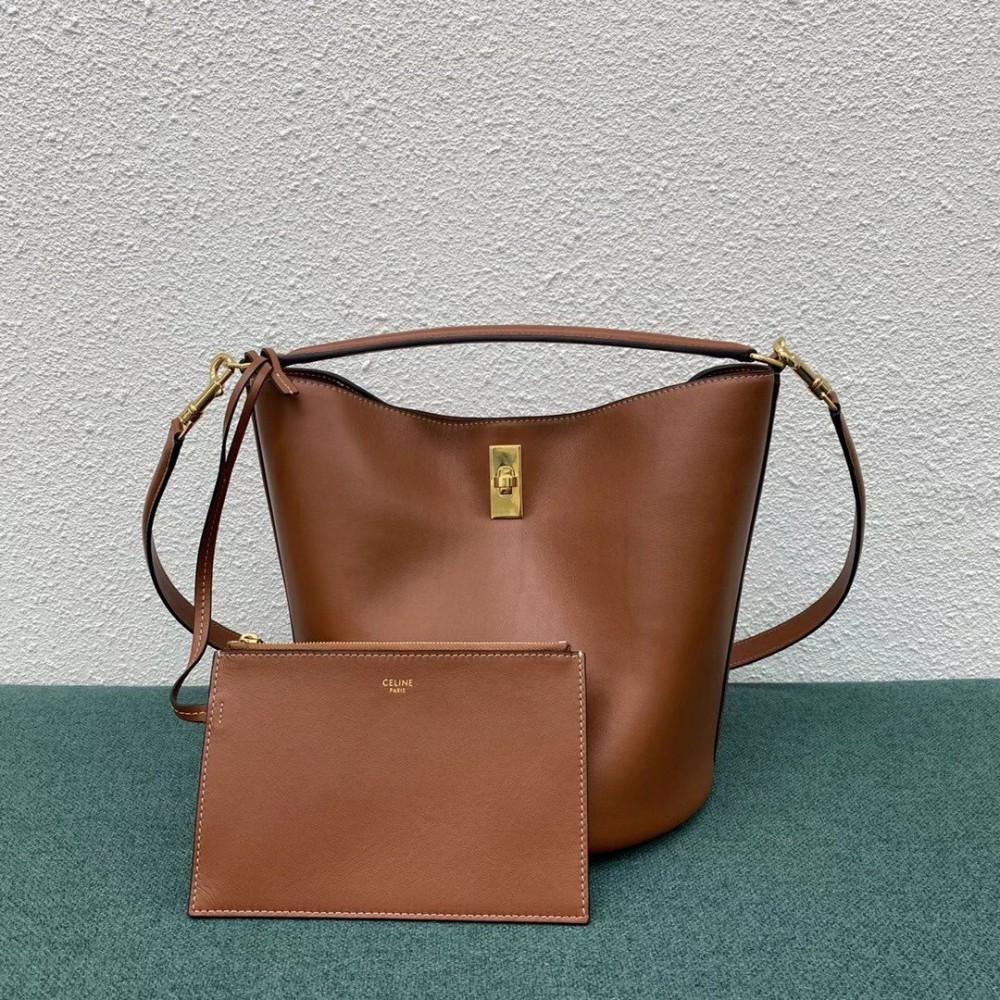 Celine Bucket 16 Bag In Brown Smooth Calfskin LDBS243498