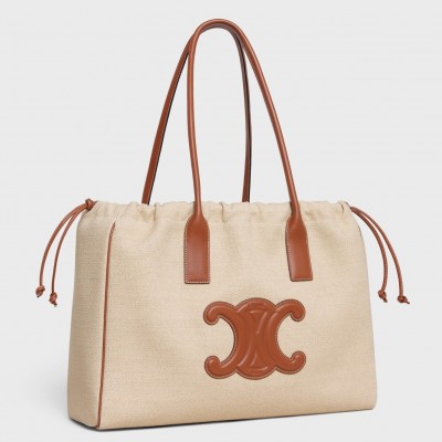 Celine Cabas Drawstring Cuir Triomphe Bag in Canvas LDBS243494