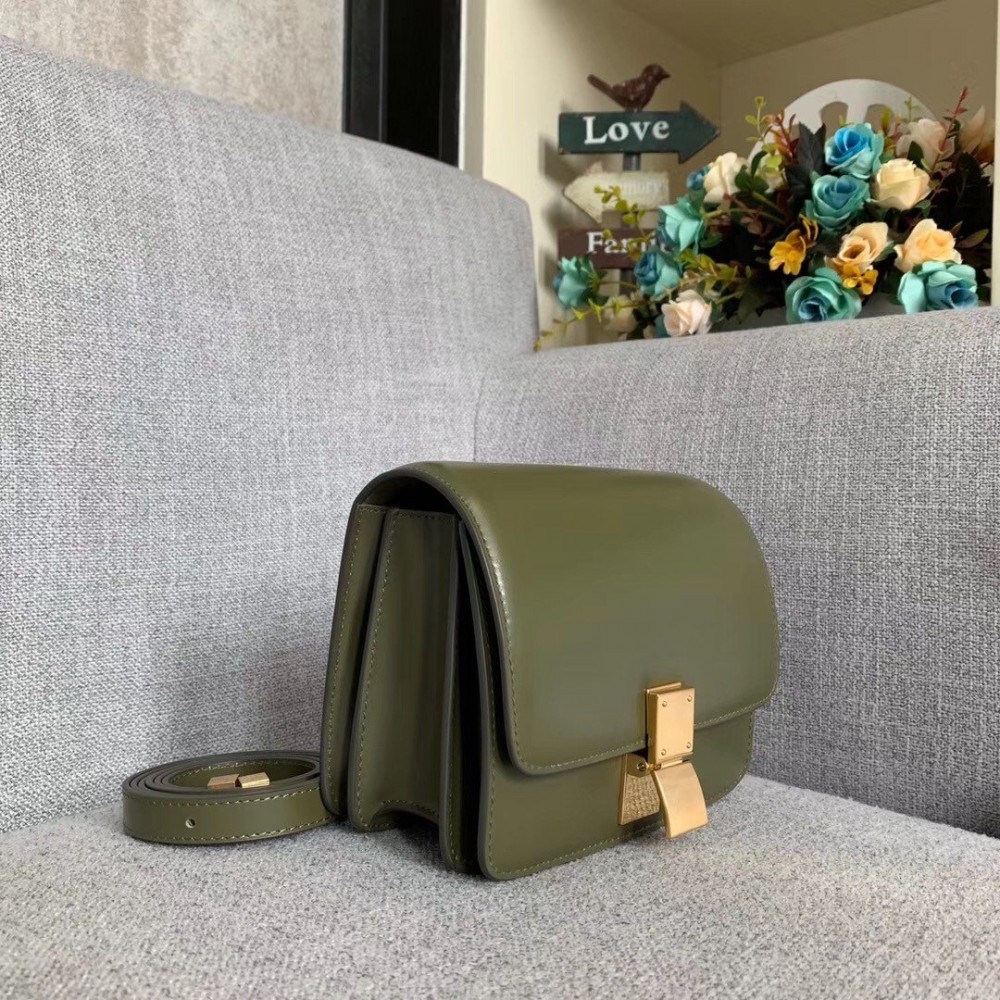 Celine Classic Box Small Bag In Army Green Box Calfskin LDBS243502