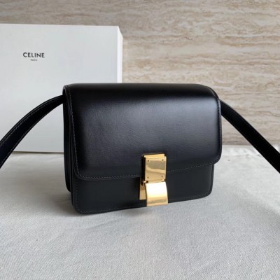 Celine Classic Box Small Bag In Black Box Calfskin LDBS243507