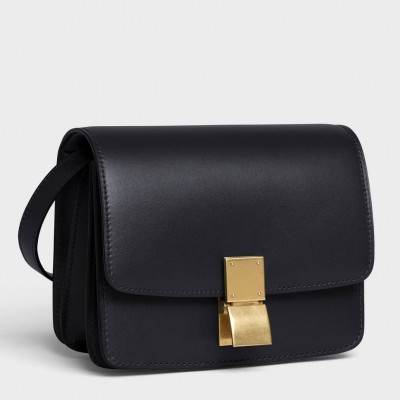 Celine Classic Box Small Bag In Black Box Calfskin LDBS243507