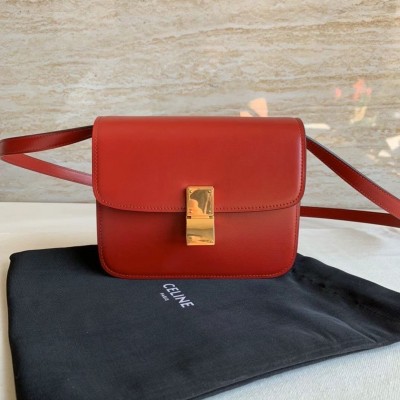 Celine Classic Box Teen Bag In Red Box Calfskin LDBS243500