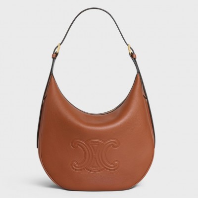 Celine Heloise Cuir Triomphe Bag in Brown Calfskin LDBS243533