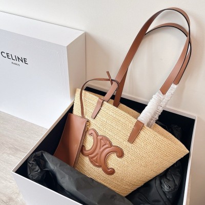 Celine Medium Classic Panier Bag in Raffia LDBS243571