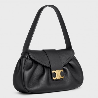 Celine Medium Polly Shoulder Bag in Black Calfskin LDBS243536