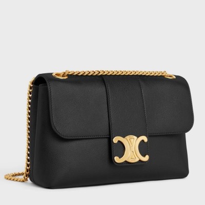 Celine Medium Victoire Bag in Black Calfskin LDBS243543