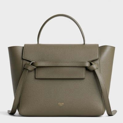 Celine Micro Belt Bag In Army Green Grained Calfskin LDBS243569