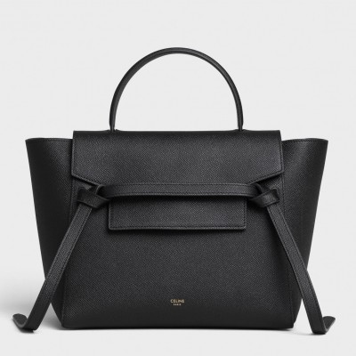 Celine Micro Belt Bag In Black Grained Calfskin LDBS243574