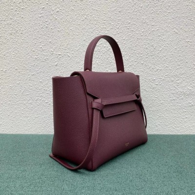 Celine Micro Belt Bag In Bordeaux Grained Calfskin LDBS243577