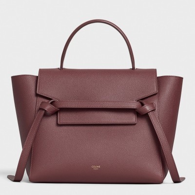 Celine Micro Belt Bag In Bordeaux Grained Calfskin LDBS243577