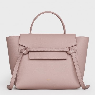 Celine Micro Belt Bag In Vintage Pink Grained Calfskin LDBS243573