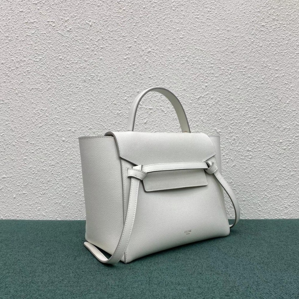 Celine Micro Belt Bag In White Grained Calfskin LDBS243578