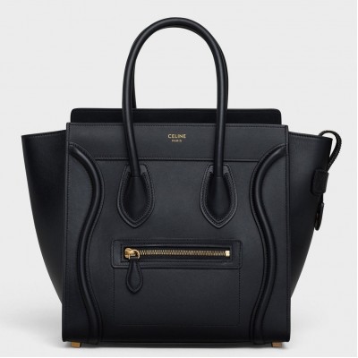 Celine Micro Luggage Tote Bag In Black Smooth Calfskin LDBS243549