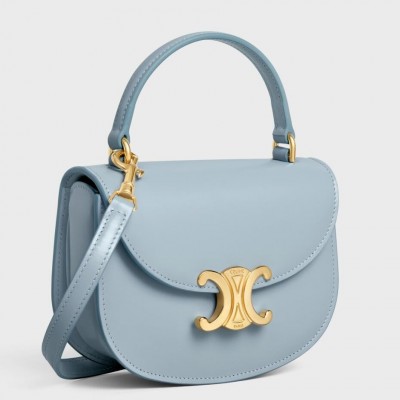 Celine Mini Besace Clea Bag in Pale Blue Calfskin LDBS243556