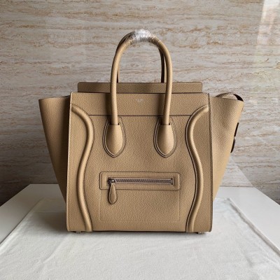 Celine Mini Luggage Tote Bag In Dune Drummed Calfskin LDBS243572