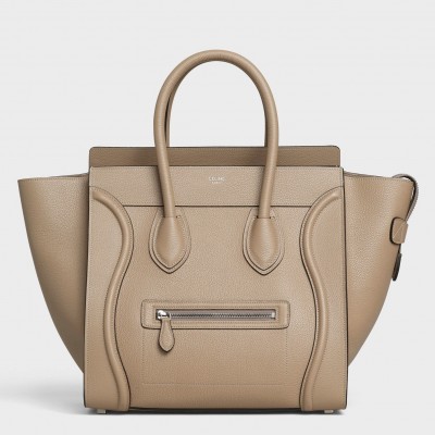 Celine Mini Luggage Tote Bag In Dune Drummed Calfskin LDBS243572