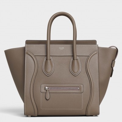 Celine Mini Luggage Tote Bag In Souris Drummed Calfskin LDBS243576