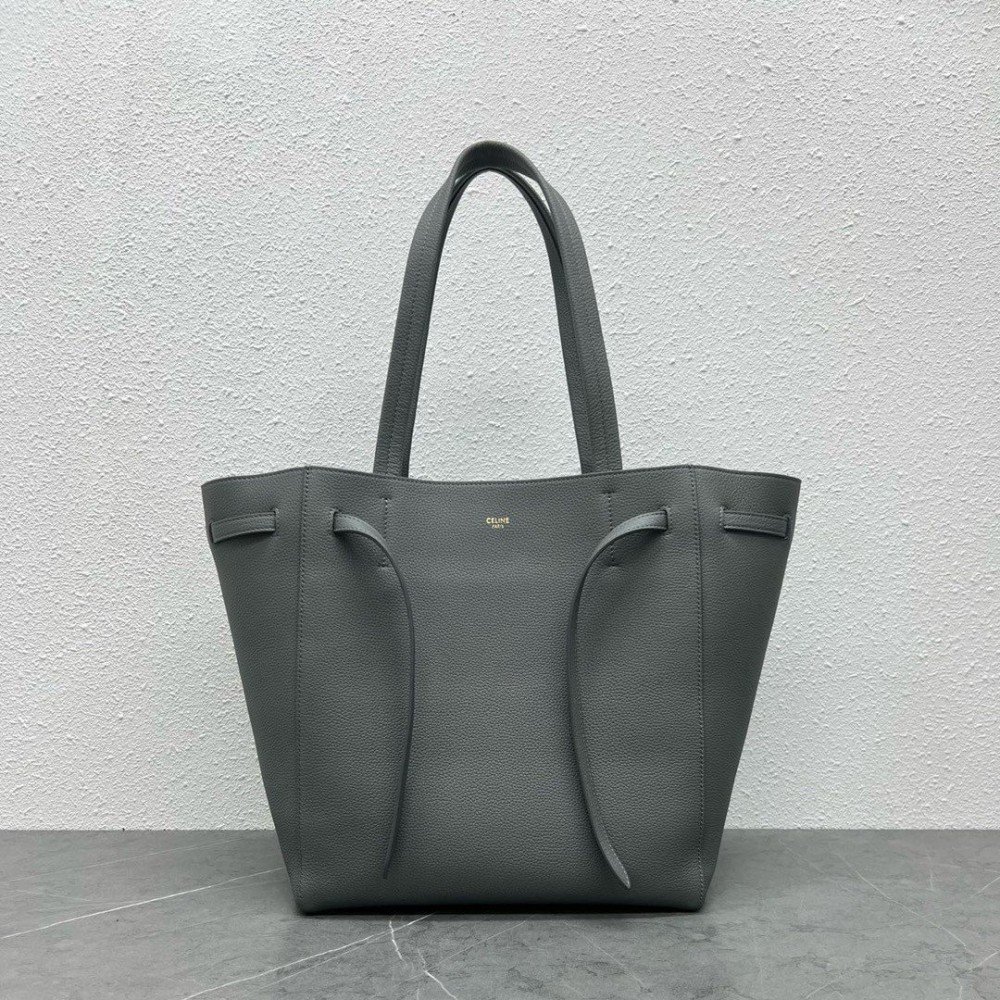 Celine Small Cabas Phantom Bag In Grey Grained Calfskin LDBS243613