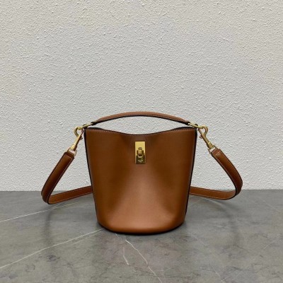 Celine Teen Bucket 16 Bag In Brown Calfskin LDBS243627