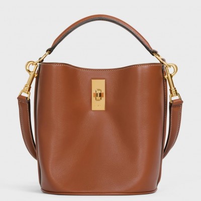 Celine Teen Bucket 16 Bag In Brown Calfskin LDBS243627