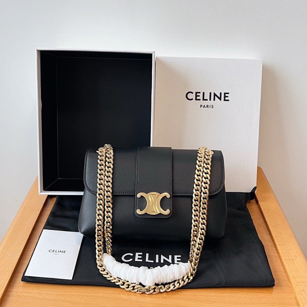 Celine Teen Victoire Bag in Black Calfskin LDBS243630