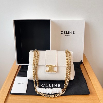 Celine Teen Victoire Bag in White Calfskin LDBS243601