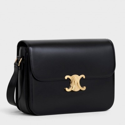 Celine Triomphe Large Bag In Black Calfskin LDBS243632