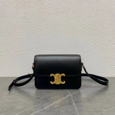 Celine Triomphe Teen Bag In Black Leather LDBS243655