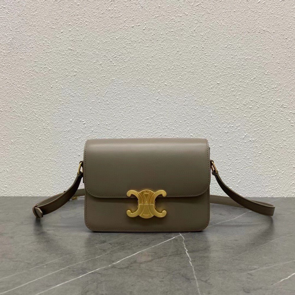 Celine Triomphe Teen Bag In Grey Leather LDBS243663