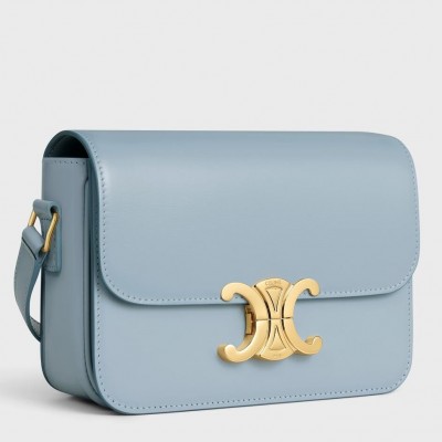 Celine Triomphe Teen Bag In Pale Blue Leather LDBS243635