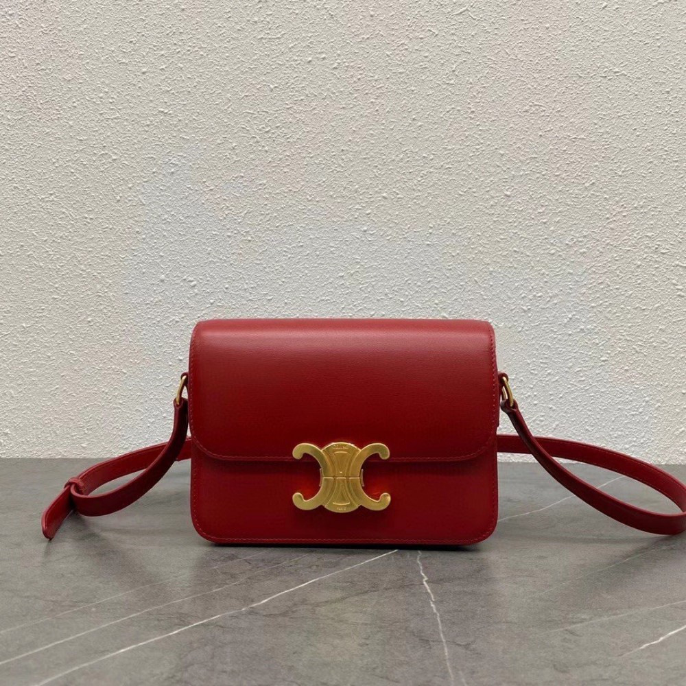 Celine Triomphe Teen Bag In Red Leather LDBS243644