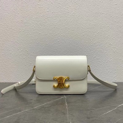 Celine Triomphe Teen Bag In White Leather LDBS243656