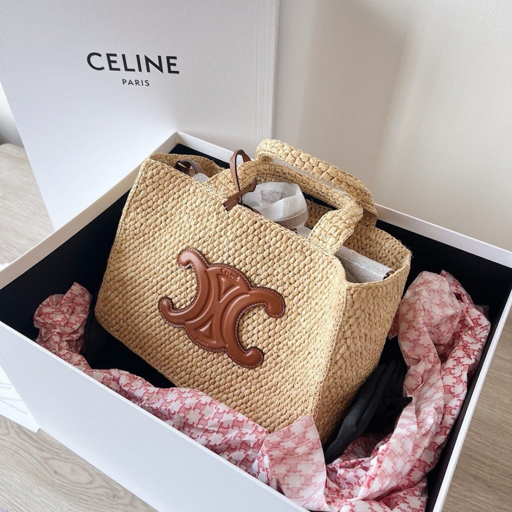 Celine Small Cabas Bag in Raffia