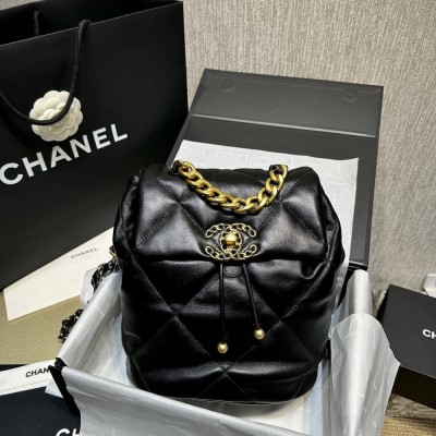 Chanel 19 Backpack Black Quilted Lambskin AS4223 LDBS16018