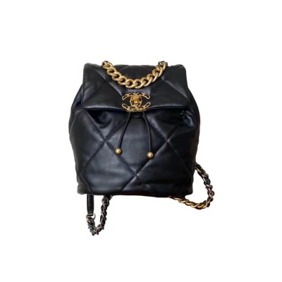 Chanel 19 Backpack Black Quilted Lambskin AS4223 LDBS16018