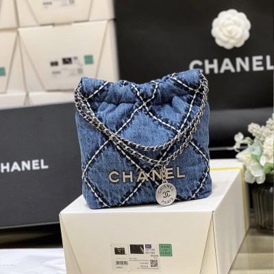 Chanel 22 Mini Handbag in Stitched Denim AS3980 LDBS16005