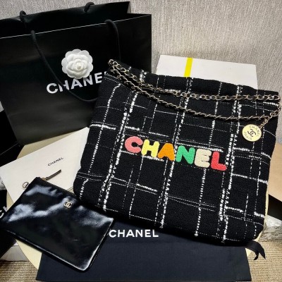 Chanel 22 Small Handbag in Multicolor Tweed AS3260 LDBS16008